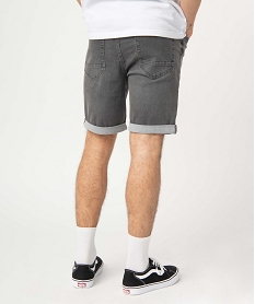 bermuda homme en jean extensible delave gris shorts en jeanD335001_3