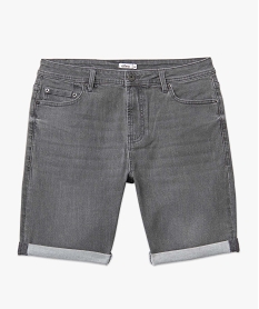 bermuda homme en jean extensible delave grisD335001_4