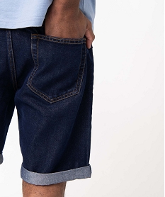 bermuda en jean homme fin et souple bleu shorts en jeanD335101_2