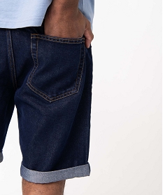 bermuda en jean homme fin et souple bleu standard shorts en jeanD335101_2