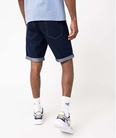 bermuda en jean homme fin et souple bleu shorts en jeanD335101_3