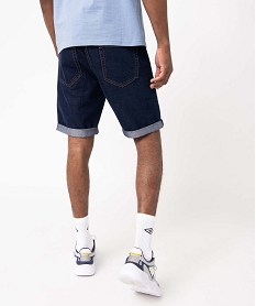 bermuda en jean homme fin et souple bleu standard shorts en jeanD335101_3
