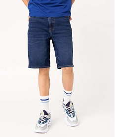GEMO Bermuda en jean homme extensible coupe droite bleu standard