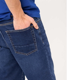 bermuda en jean homme extensible coupe droite bleu shorts en jeanD335301_2