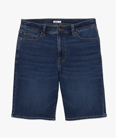 bermuda en jean homme extensible coupe droite bleu shorts en jeanD335301_4