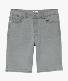 bermuda en jean homme extensible coupe droite gris shorts en jeanD335501_4