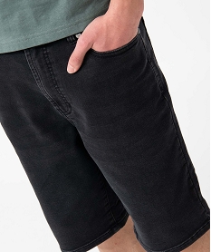 bermuda en jean homme extensible coupe droite noirD335601_2