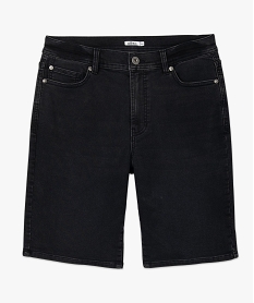 bermuda en jean homme extensible coupe droite noir shorts en jeanD335601_4