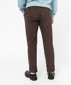 pantalon chino homme en coton stretch brun pantalons de costumeD335701_3