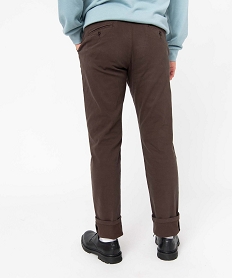 pantalon chino en coton stretch coupe slim homme brunD335701_3