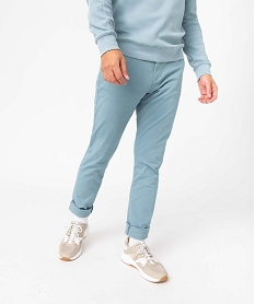 pantalon chino homme en coton stretch bleu pantalons de costumeD335901_2