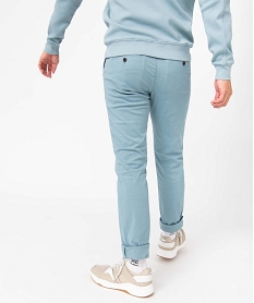 pantalon chino homme en coton stretch bleu pantalons de costumeD335901_3