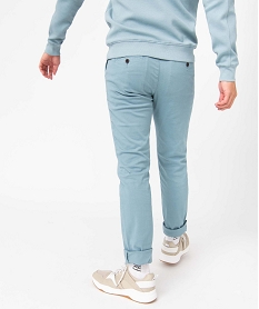 pantalon chino en coton stretch coupe slim homme bleuD335901_3