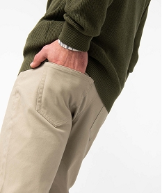 pantalon homme straight uni en coton stretch beige pantalons de costumeD336001_2