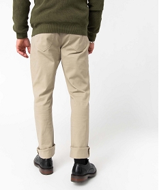 pantalon homme straight uni en coton stretch beige pantalons de costumeD336001_3