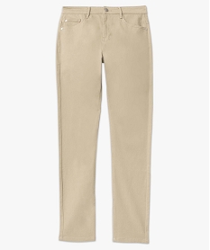pantalon homme straight uni en coton stretch beige pantalons de costumeD336001_4