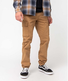 pantalon homme cargo coupe straight beige pantalons de costumeD336101_1