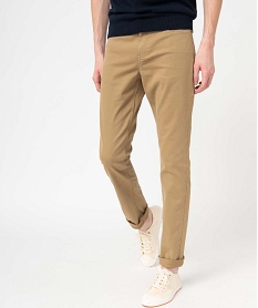 GEMO Pantalon homme coupe straight en toile Beige