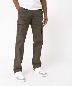 pantalon homme coupe cargo en coton stretch vert pantalons de costumeD336401_1
