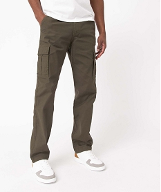 pantalon homme coupe cargo en coton stretch vertD336401_1