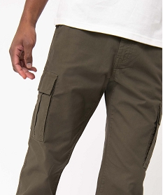 pantalon homme coupe cargo en coton stretch vert pantalons de costumeD336401_2