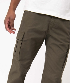 pantalon homme coupe cargo en coton stretch vertD336401_2