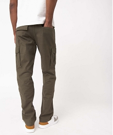 pantalon homme coupe cargo en coton stretch vert pantalons de costumeD336401_3