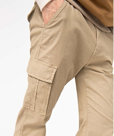 pantalon homme coupe cargo en coton stretch beige pantalons de costumeD336501_2