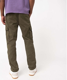 pantalon homme coupe cargo en coton stretch vert pantalonsD336601_3