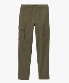 pantalon homme coupe cargo en coton stretch vert pantalonsD336601_4