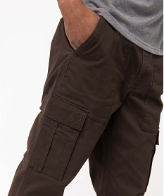 pantalon homme coupe cargo en coton stretch brun pantalons de costumeD336701_2