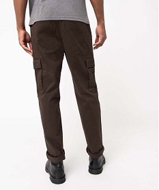 pantalon homme coupe cargo en coton stretch brun pantalons de costumeD336701_3