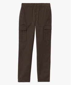 pantalon homme coupe cargo en coton stretch brun pantalons de costumeD336701_4