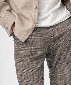 pantalon chino homme imprime pied de poule imprime pantalons de costumeD337001_2