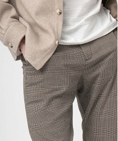 pantalon chino homme imprime pied de poule imprime pantalonsD337001_2