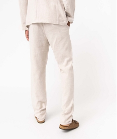 pantalon homme coupe chino en lin melange beige pantalons de costumeD337201_3