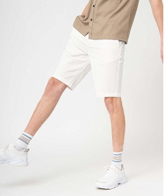 GEMO Bermuda homme coupe chino en toile stretch Beige