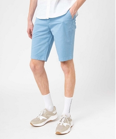 GEMO Bermuda homme coupe chino en toile stretch Bleu