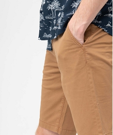 bermuda homme coupe chino en toile stretch brunD338101_2
