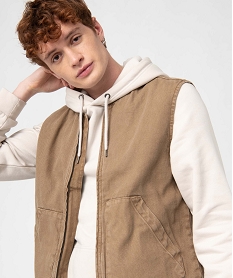 GEMO Veste sans manches à fermeture zippée homme Beige