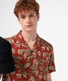 chemise homme a manches courtes tropical en viscose fluide imprimee imprime chemise manches courtesD339601_2