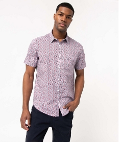 chemise homme a manches courtes imprimee fleurs coupe regular imprime chemise manches courtesD340801_1