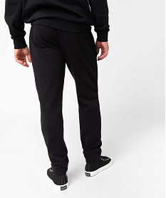 pantalon homme en maille a poches zippees et taille elastiquee noirD342701_3