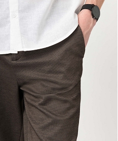 pantalon homme en maille piquee beige pantalonsD342801_2