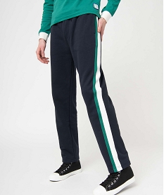 pantalon de jogging homme coupe droite a rayures colorees - camps united bleu pantalonsD343001_1