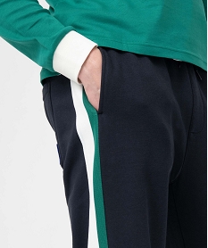 pantalon de jogging homme coupe droite a rayures colorees - camps united bleuD343001_2