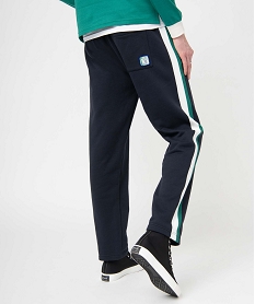 pantalon de jogging homme coupe droite a rayures colorees - camps united bleuD343001_3