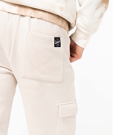 pantalon de jogging homme molletonne beige pantalonsD343201_2