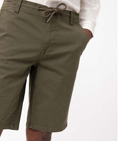 bermuda homme coupe chino a taille elastiquee vertD344601_2