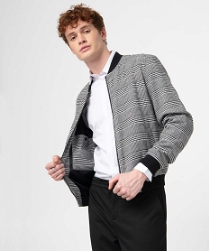 GEMO Blouson homme léger à motif pied de poule Imprimé